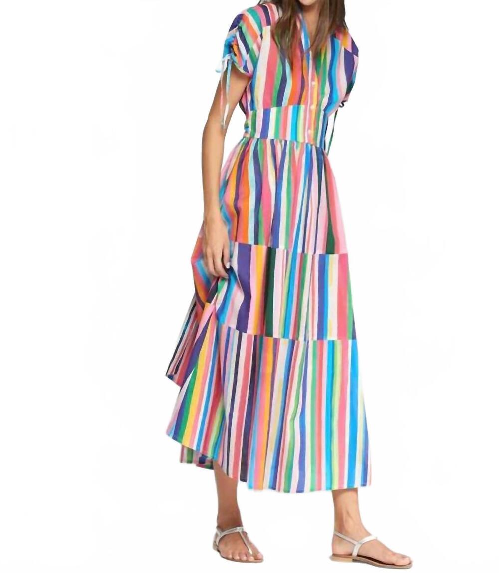 NEW VILAGALLO women's wrayas dress in multi-color stripes